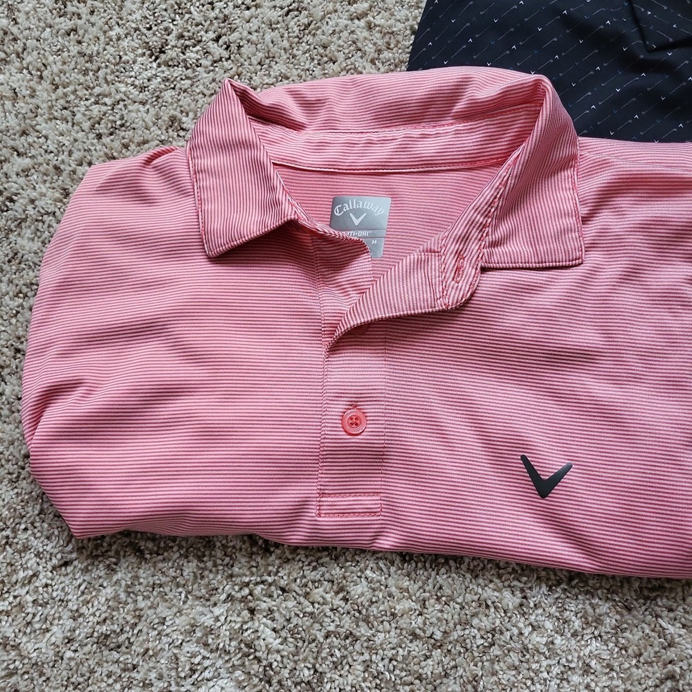 Lot Of 3 Callaway Opti Dri Swing Tech Performance Polos Men's M All Over Print - Picture 4 of 9